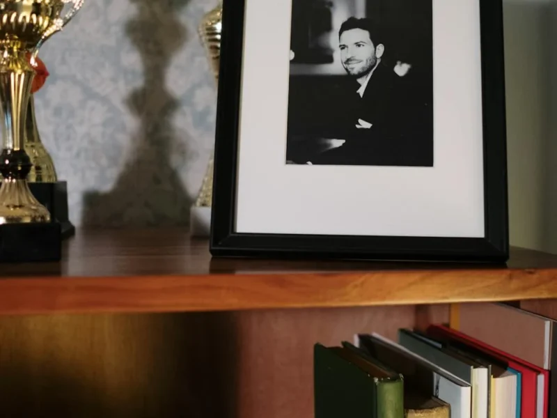 Paul with his Bridge trophies